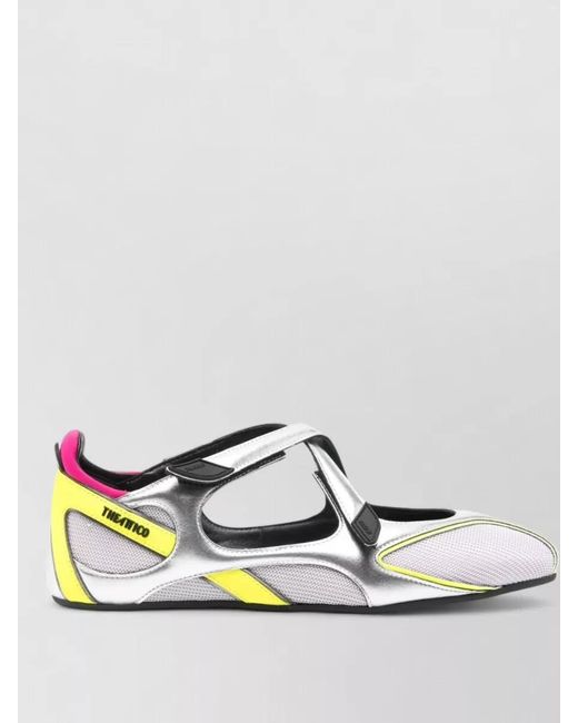 The Attico Metallic Mesh Cutout Ballerina Shoes