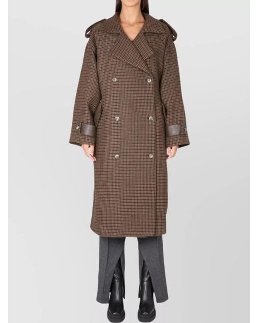 The Mannei Brown Oversized Double-Breasted Coat