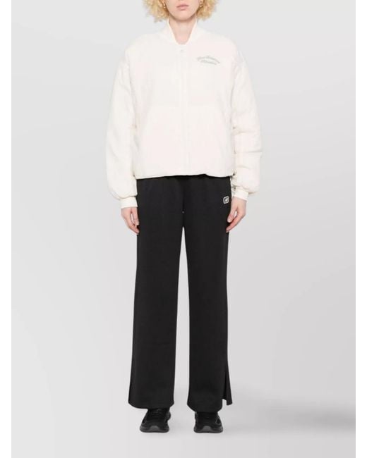 New Balance White Silk Bomber Jacket