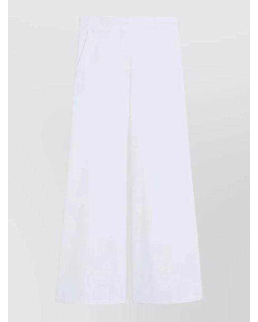 Max Mara White High-Rise Wide-Leg Trousers