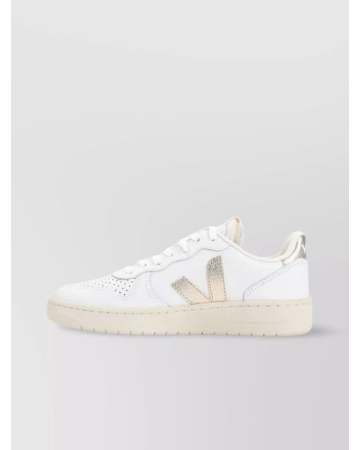 Veja White V-10 Sneakers Monogram Detail