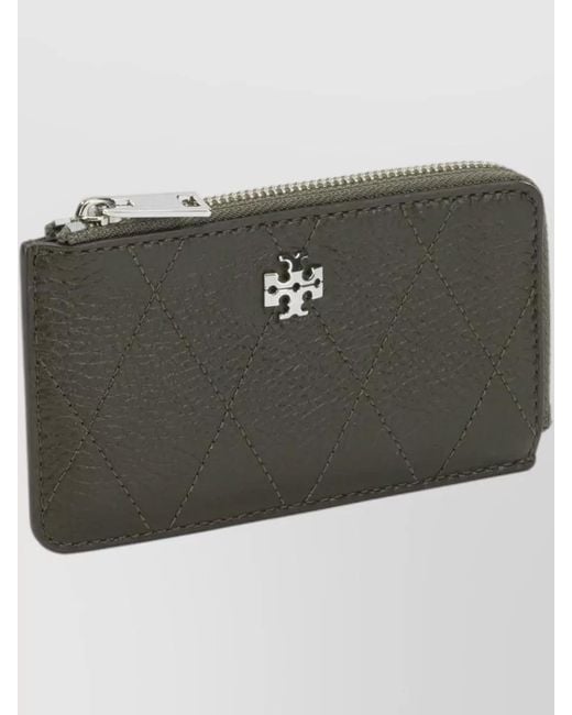 Tory Burch Multicolor Quilted Keyring And Card Holder Wallet