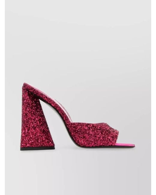 The Attico Pink Glitter Mules