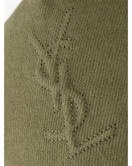 Saint Laurent Green Cassandre Cap Curved Brim Six Panel for men