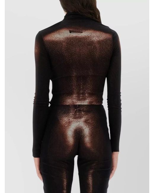 Jean Paul Gaultier Black Printed Asymmetric Cutout Long-Sleeve Top