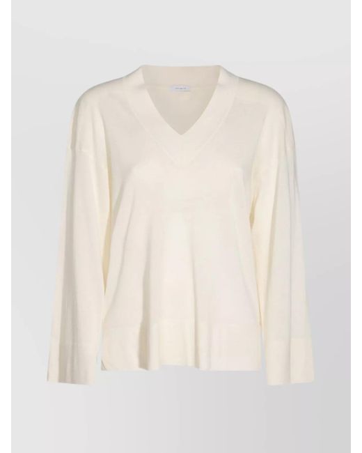 Malo Natural Knitwear V-Neck Long Sleeves Soft Texture