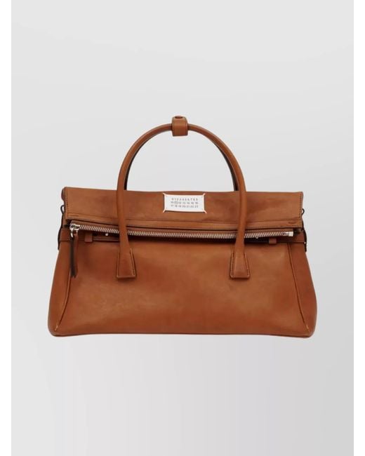 Maison Margiela Brown 5Ac Medium Leather Tote Bag