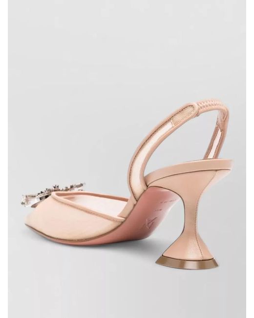 AMINA MUADDI Pink Begum Slingback Pumps Pointed Toe Embellished