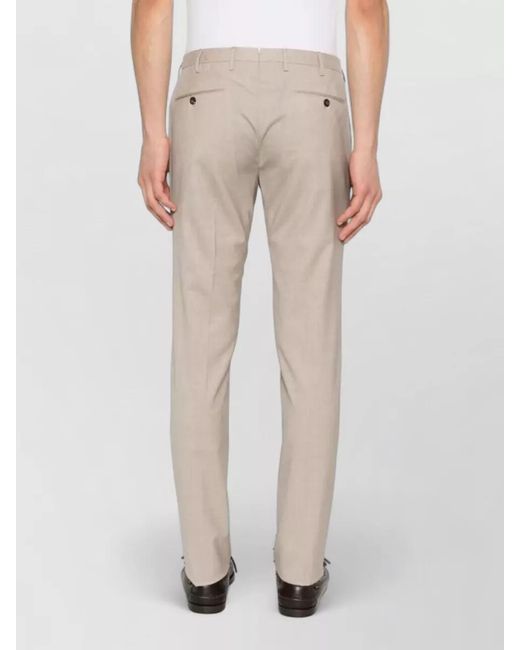 Incotex Natural Chino Trousers Straight Leg Crease Belt Loops for men