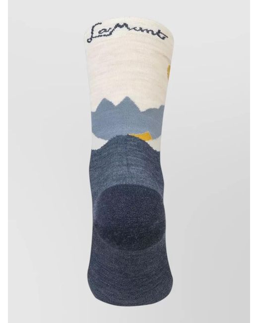 Lamunt Blue Martha Seamless Merino Tencel Graphic Socks