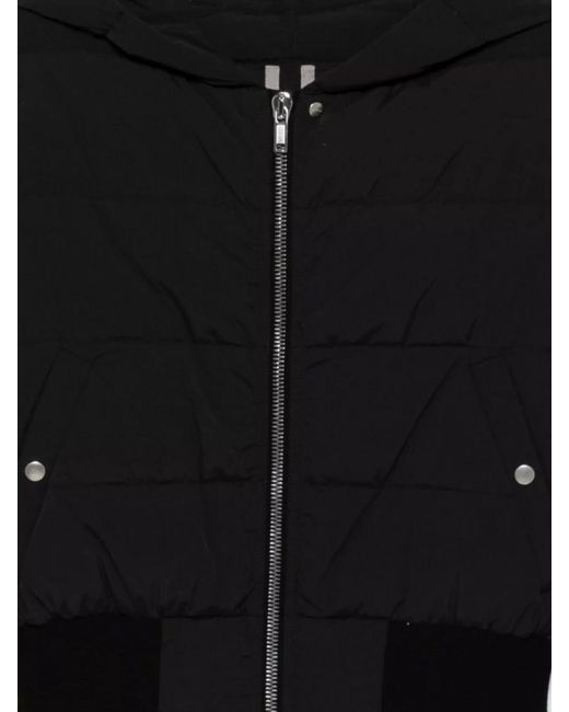 Rick Owens Black Hooded Quilted Down Puffer Jacket