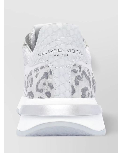 Philippe Model White Canvas Low-Top Sneakers