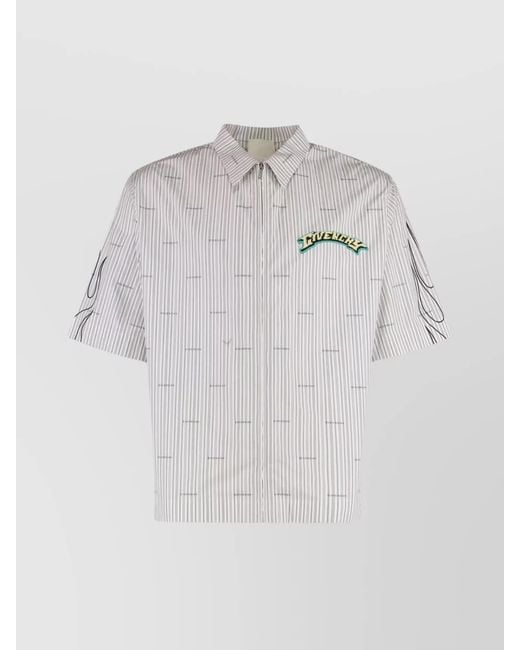 Givenchy Gray Striped Cotton Shirt for men