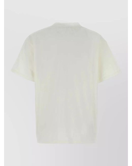 Prada White Cotton Crew Neck Short Sleeve T-Shirt