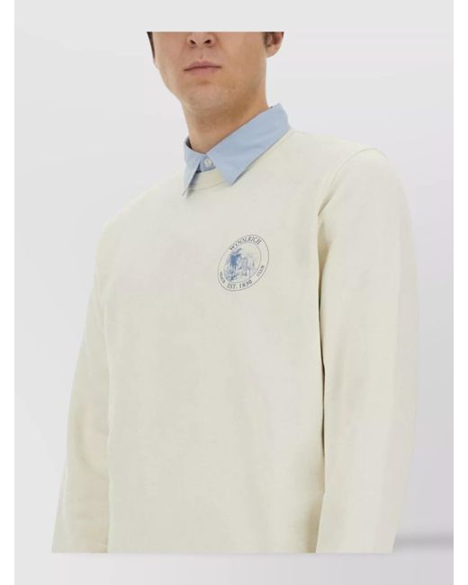 Woolrich Natural Cotton Logo Sweatshirt for men