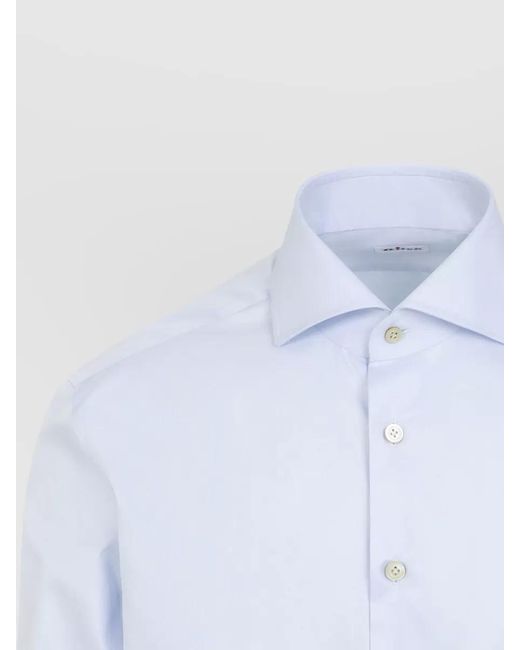Kiton White Long Sleeve Shirt Button Down Collar for men