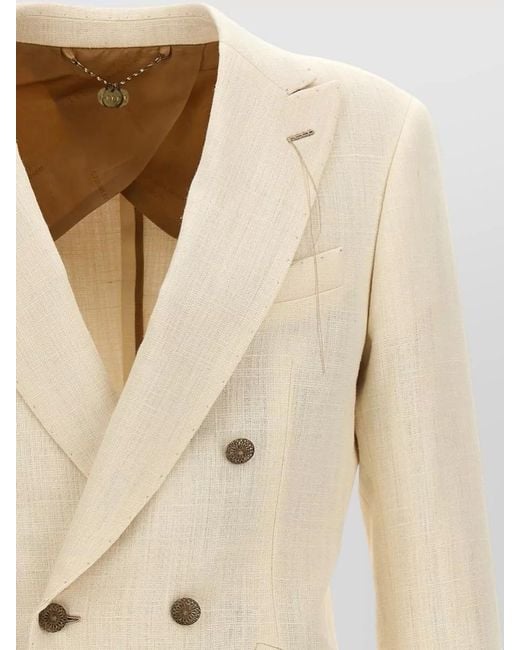 Maurizio Miri Natural Silk Blend Double-Breasted Blazer for men
