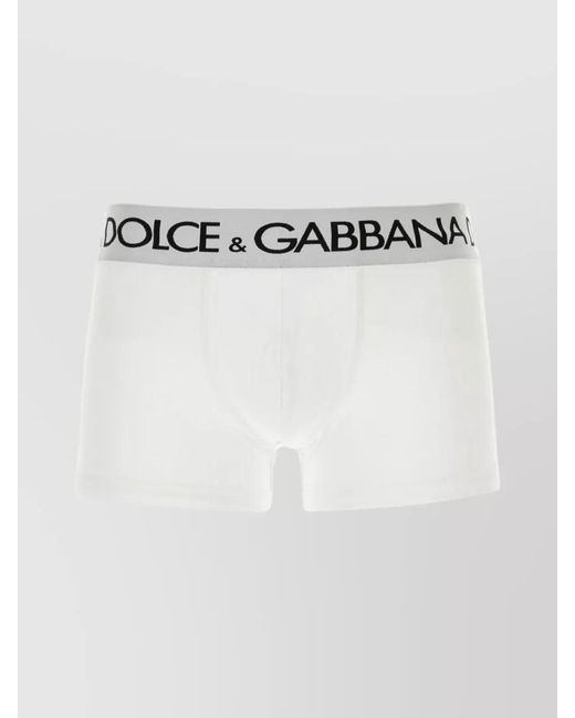 Dolce & Gabbana White Stretch Cotton Regular-Fit Long-Leg Boxers for men