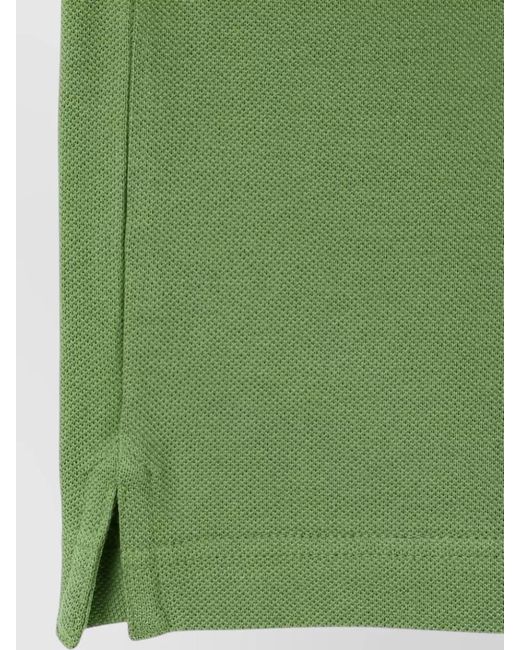 Lacoste Green Polo Shirt Short Sleeves Ribbed Collar for men