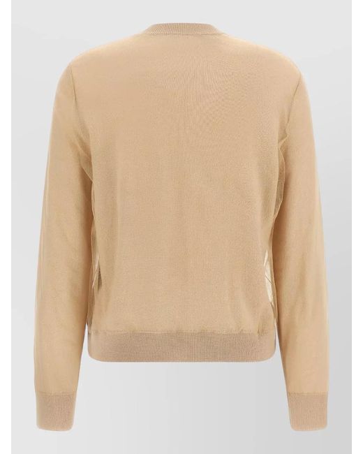 Fabiana Filippi Natural Tulle Knit Cardigan Long Sleeve Design