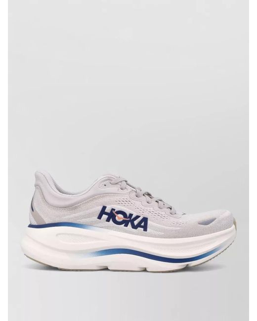 Hoka One One White Bondi 9 Mesh Low-Top Sneakers