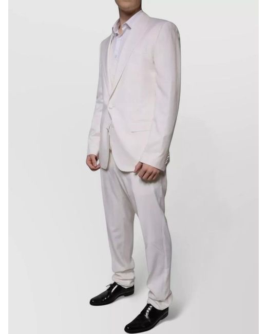Dolce & Gabbana Gray Wool Silk Slim-Fit Three-Piece Single-Breasted Suit for men