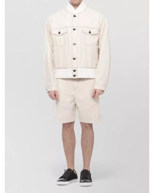 Lanvin Natural Ribbed Bomber Jacket for men