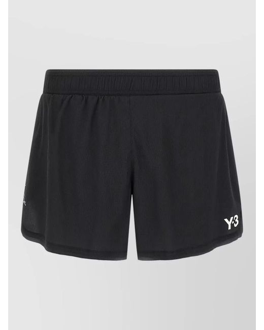 Y-3 Black Logo Deck Shorts for men