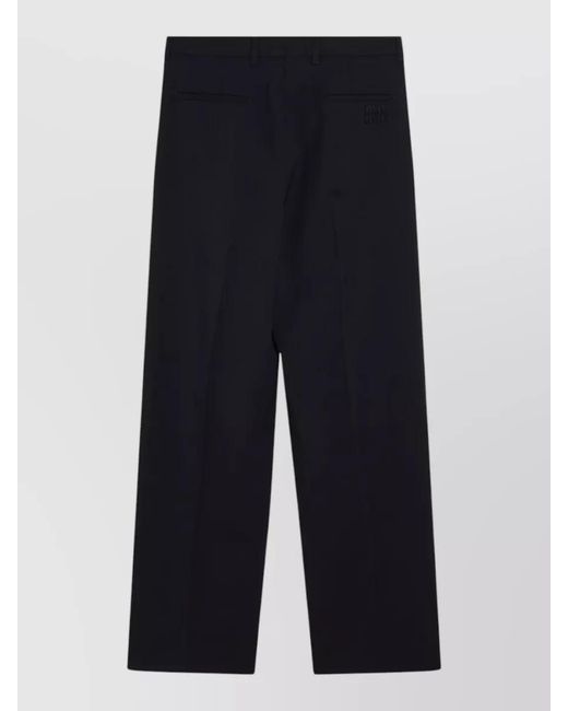 Miu Miu Blue Tailored Trousers Wide Leg Belt Loops
