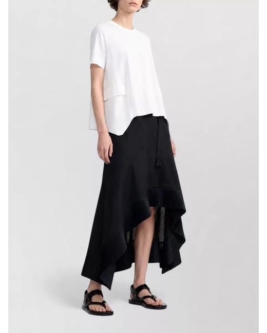 Sacai White Cotton Blend T-Shirt