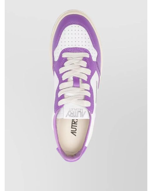 Autry Pink Leather Low-Top Sneakers