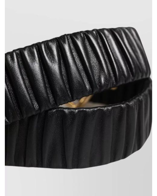 Dolce & Gabbana Black Leather Belt Heart Metal Buckle Elastic