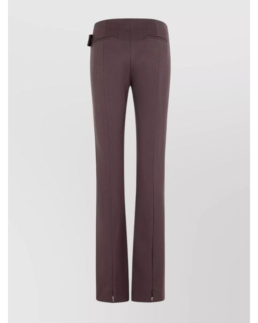 Sportmax Purple Asymmetric Belt Slim Straight Trousers