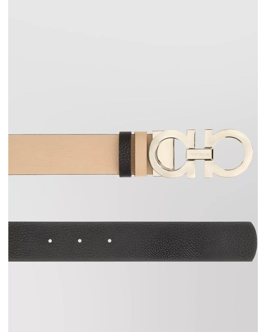Ferragamo Gray Leather Reversible Belt