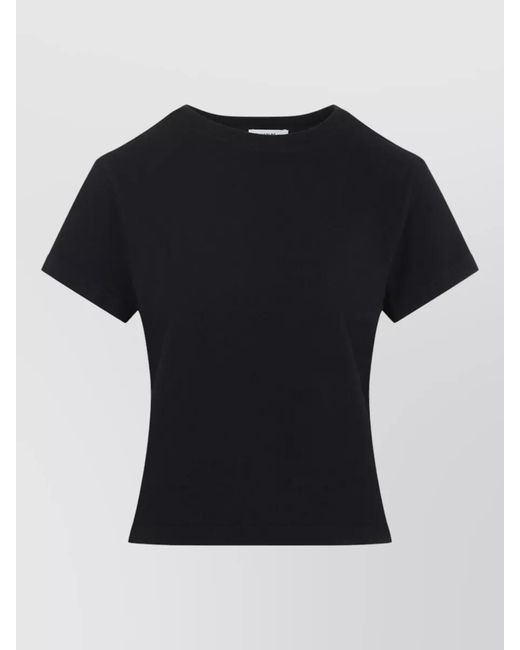 Agolde Black Ribbed Cropped T-Shirt