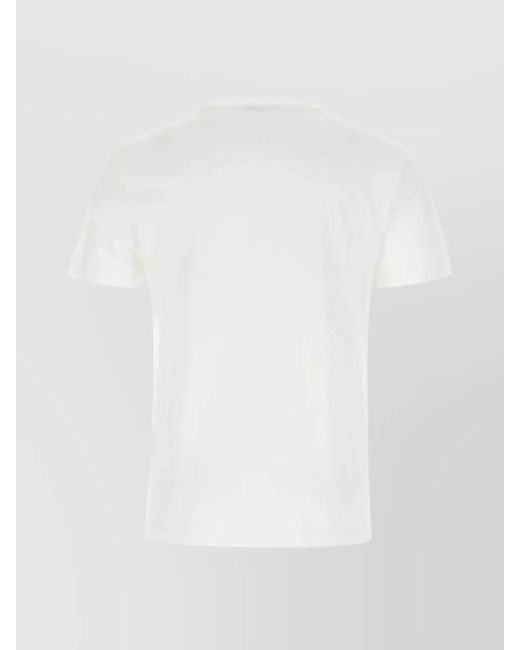 Versace White Cotton Ribbed Crew-Neck Medusa-Embroidered T-Shirt for men