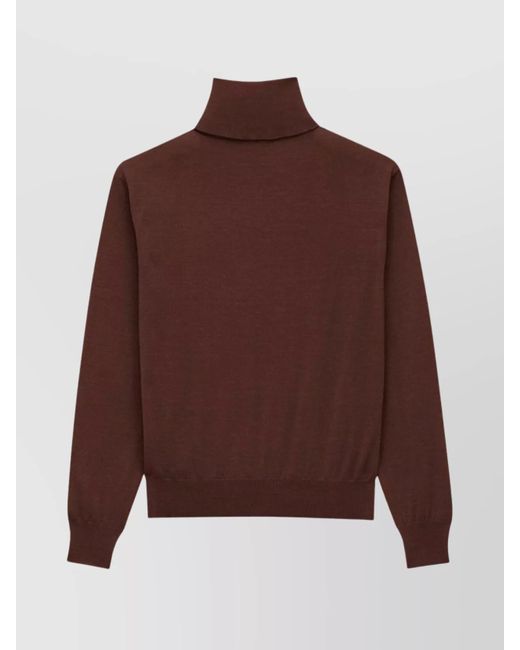 Saint Laurent Brown Cashmere Wool Silk Turtleneck Jumper