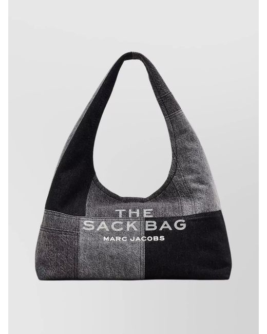 Marc Jacobs Black Patchwork Cotton Shoulder Bag With Top Handle
