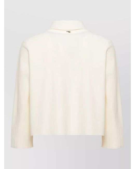 Herno Natural Short Jacket Long Sleeves Notched Collar Pockets