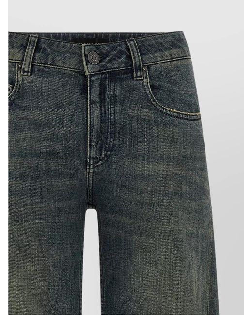 Balenciaga Gray Cotton High-Rise Wide-Leg Jeans