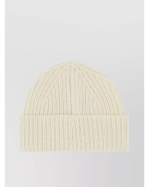 Golden Goose Deluxe Brand Natural Ribbed Wool Beanie Hat