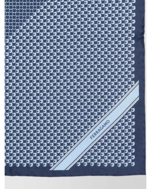 Ferragamo Blue Silk Pocket Square for men