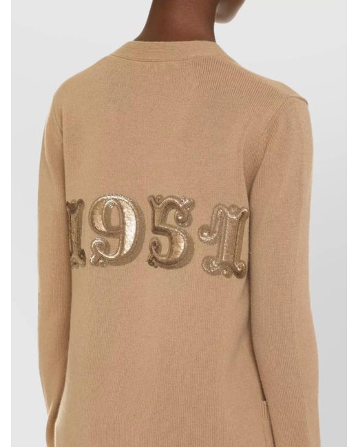 Max Mara Natural Wool Cashmere Ribbed-Knit Cardigan