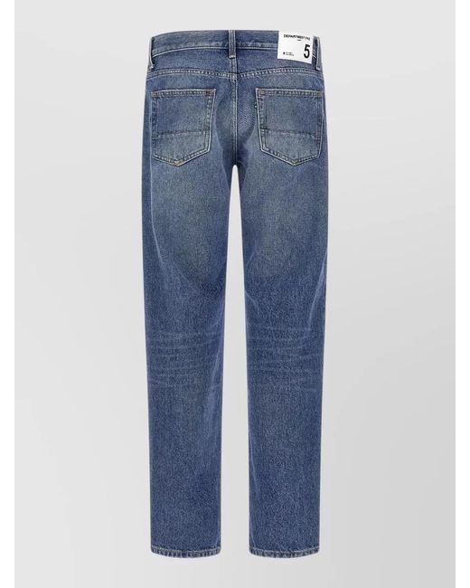 Department 5 Blue Keith Jeans Belt Loops Contrast Stitching for men