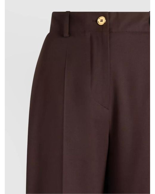 Patou Brown Wool Wide-Leg Trousers