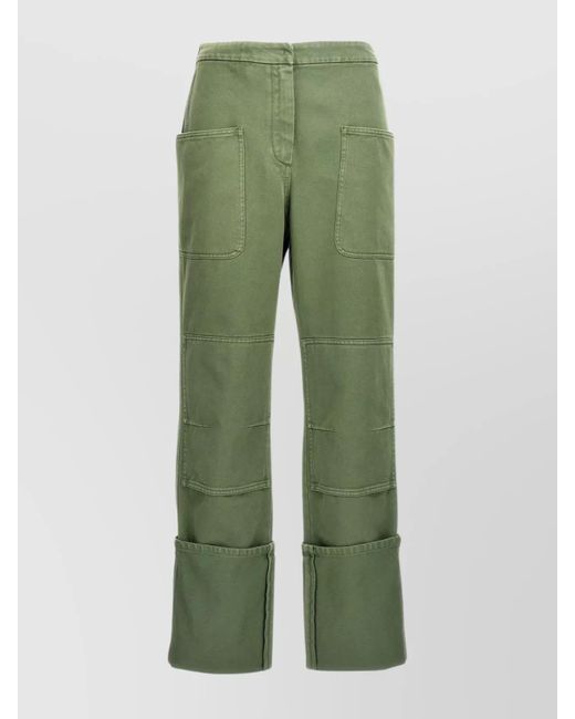 Max Mara Green Denim Wide-Leg Trousers
