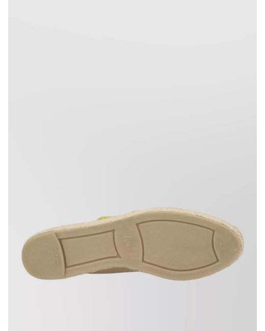 Castaner Natural Espadrille Kenda Round Toe Metallic Sole