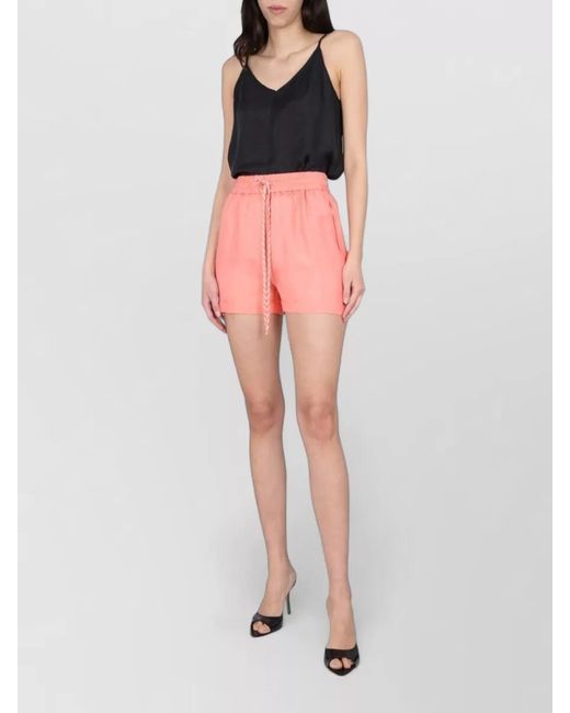 Alysi Pink Twill Shorts Featuring Practical Side Pockets