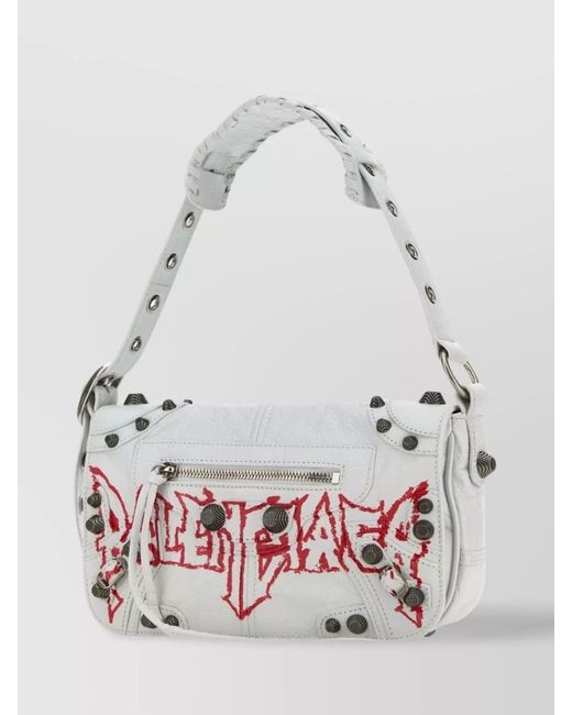 Balenciaga White Leather Le Cagole Xs Crossbody Bag for men