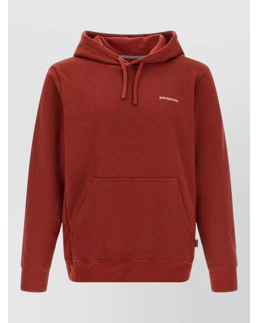 Patagonia Red Logo Print Hoodie for men